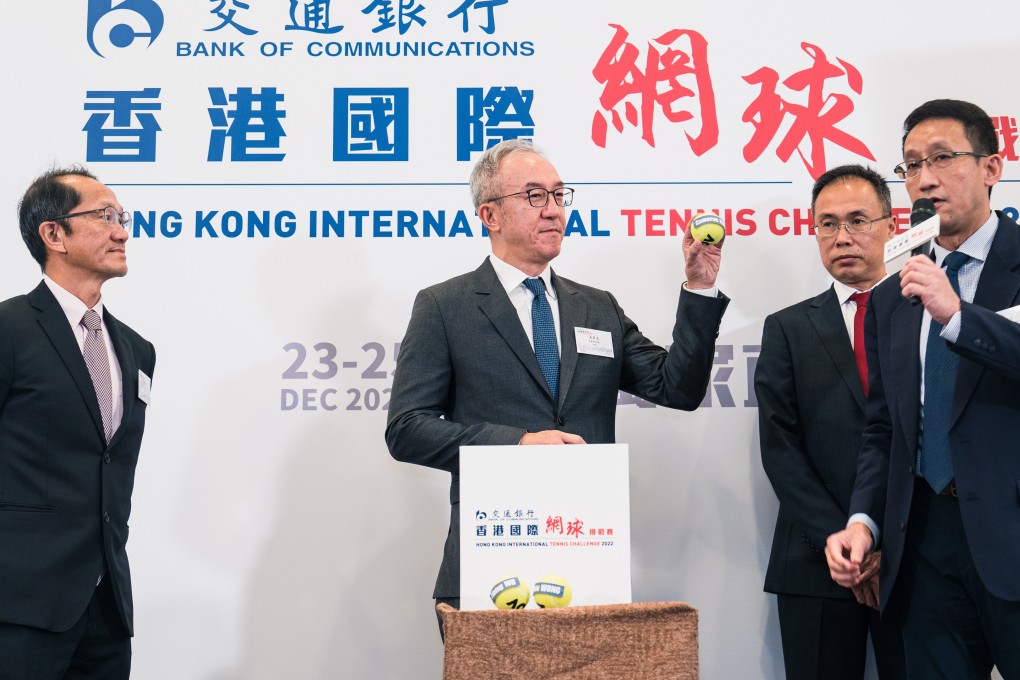 Philip Mok, president of the Hong Kong Tennis Association, presides over the draw ceremony. Photo: HKTA