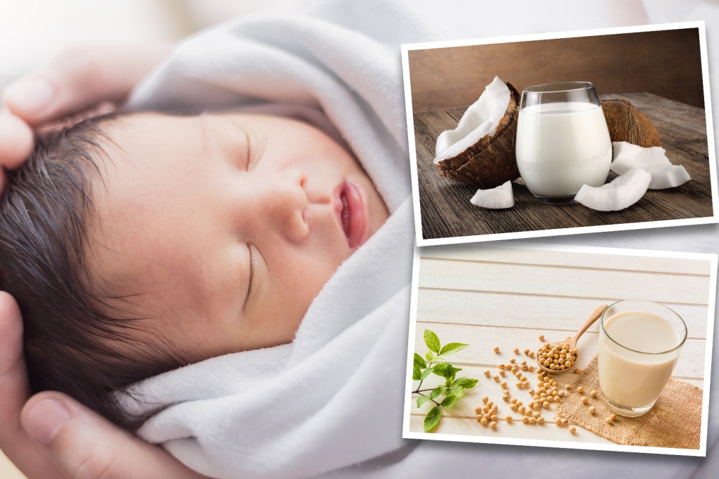 Public opinion shocked in China as doctor reveals a vegetarian couple asked which was better — coconut milk pulp or soy milk for feeding a one-day-old baby. Photo: SCMP composite/handout