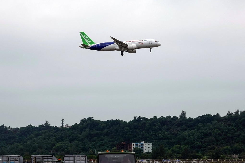 A Commercial Aircraft Corp of China (COMAC) C919 aircraft. Photo: AFP