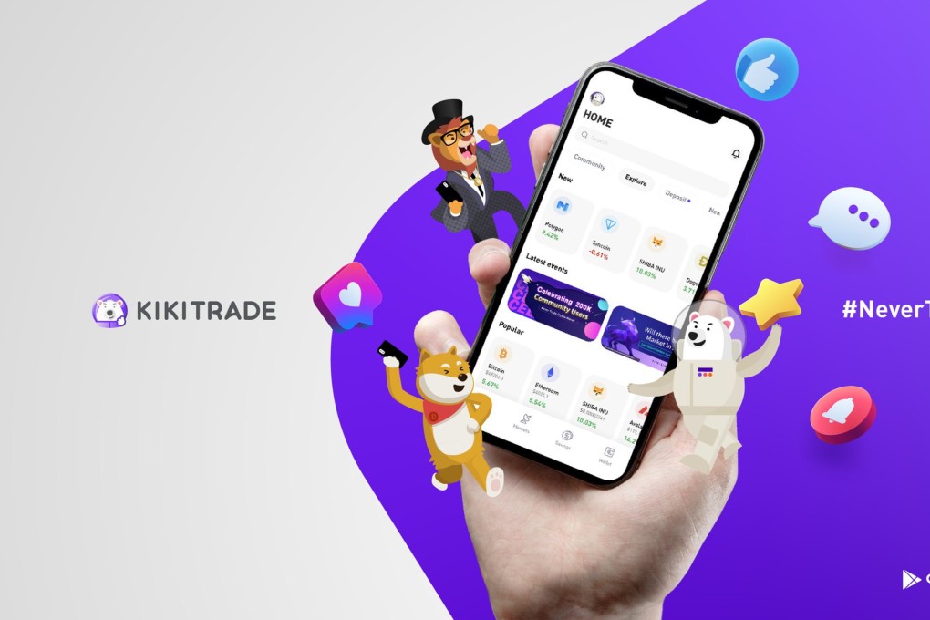 Hong Kong-based cryptocurrency platform Kikitrade. It offers services such as spot market trading and automatic investment. Photo: Facebook