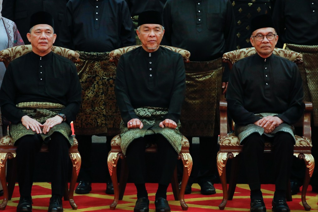 Malaysia’s PM Anwar Ibrahim (R), along with his deputies Ahmad Zahid Hamidi (C) and Fadillah Yusof (L). Photo: EPA-EFE