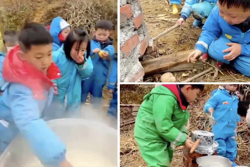 A school in China teaches 6-year-olds to make tofu from scratch with a farming course, part of a national curriculum on practical skills that started this year. Photo: SCMP composite/handout