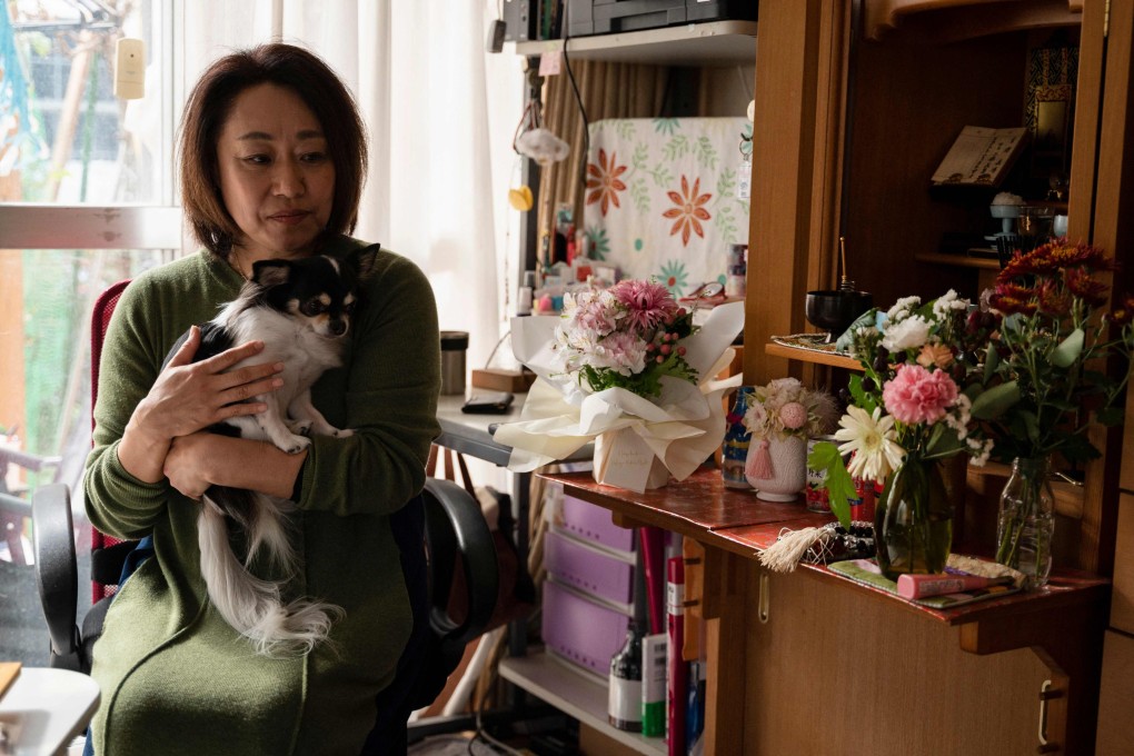 Sachiko Kudo, widow of former Japanese teacher Yoshio Kudo who died of overwork, at her home in Machida, a city in the greater Tokyo area. Photo: AFP