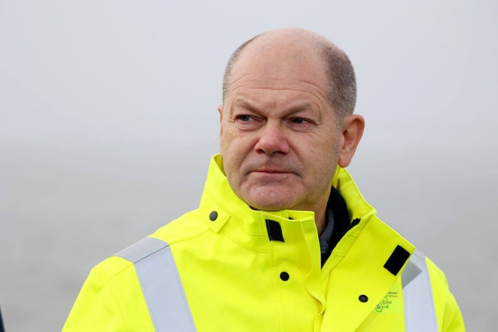 Olaf Scholz, Germany’s chancellor, during the inauguration of the Hoegh Esperanza LNG floating storage regasification unit (FSRU) at the Wilhelmshaven LNG Terminal in Germany on Saturday. Photo: Bloomberg