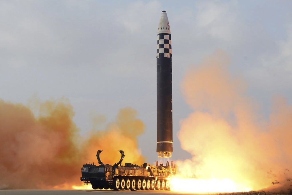 The North Korean government shows the test-firing of a Hwasong-17 intercontinental ballistic missile on November 18. Photo: KCNA via AP/File