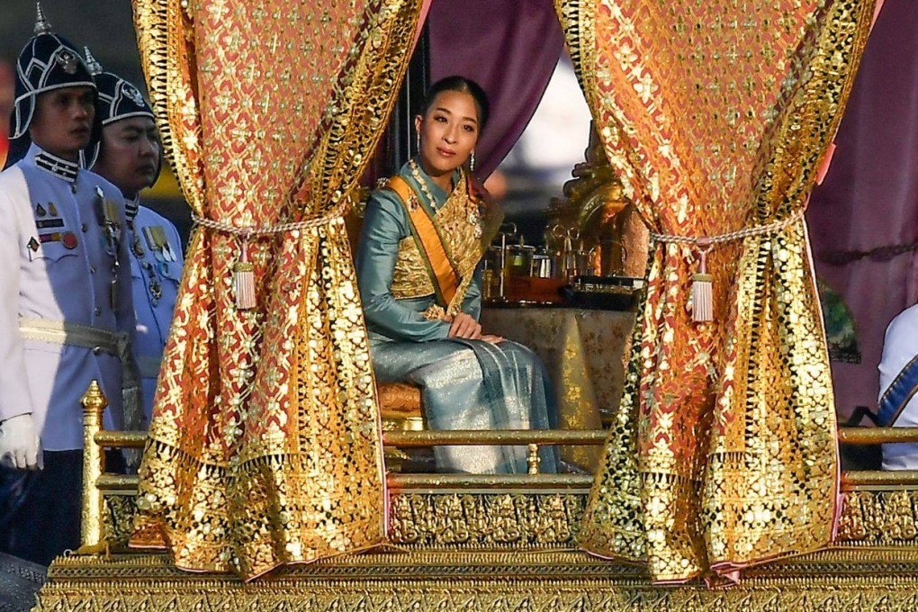 Princess Bajrakitiyabha Mahidol, eldest daughter of Thailand’s King Maha Vajiralongkorn, sits in her barge during a royal procession through Bangkok in 2019. Photo: AFP