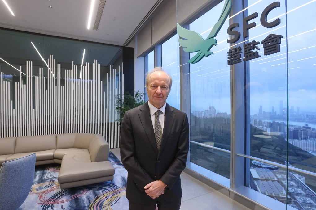 Outgoing CEO Ashley Alder, at the SFC offices in Quarry Bay. Photo: Jonathan Wong