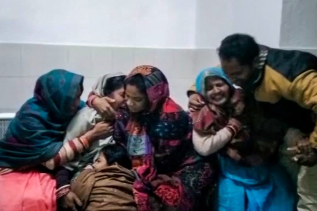 Grieving relatives of people killed by drinking illegal alcohol in the eastern Indian state of Bihar, where liquor is banned. Photo: screengrab via AFP