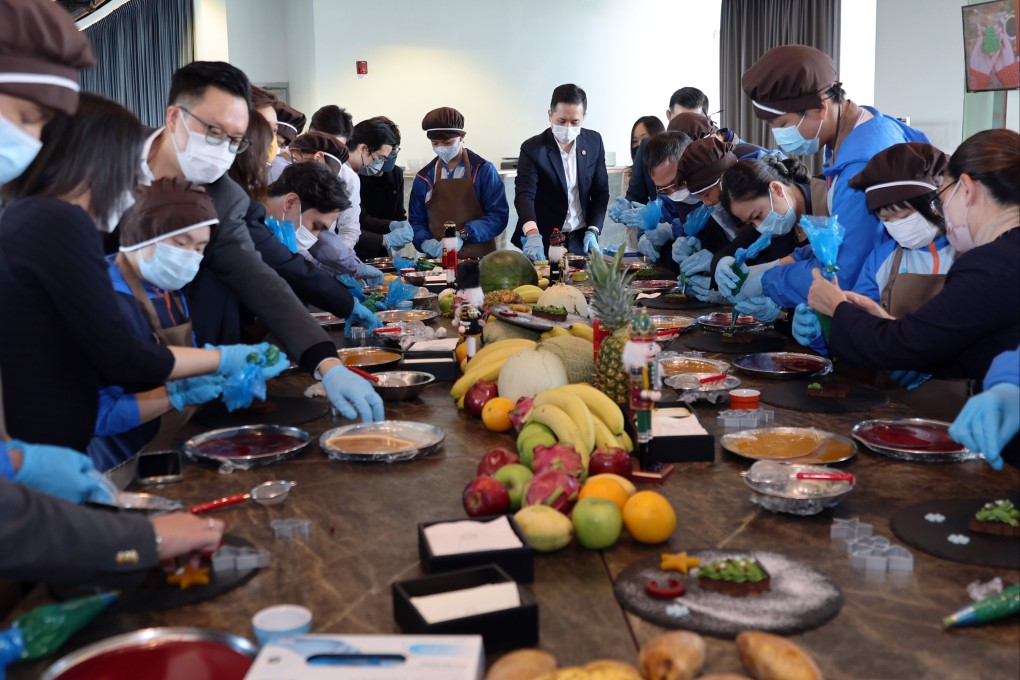 Nina Hospitality Group staff and students of Rhenish Church Grace School attend a food upcycling workshop. Photo: Edmond So