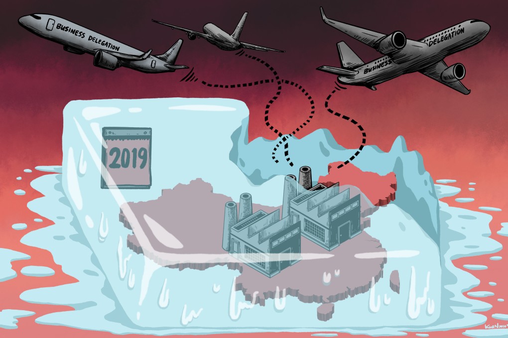 As China emerges from the economy-chilling effects of zero-Covid policies, local governments are sending business delegations overseas to make up for nearly three years of isolation.
Illustration: Lau Ka-kuen