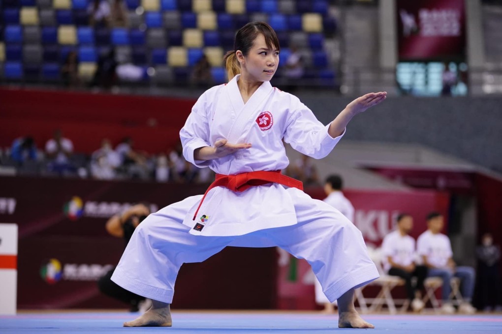Grace Lau in the final of Karate 1 Premier League in Baku. Photo: WKF