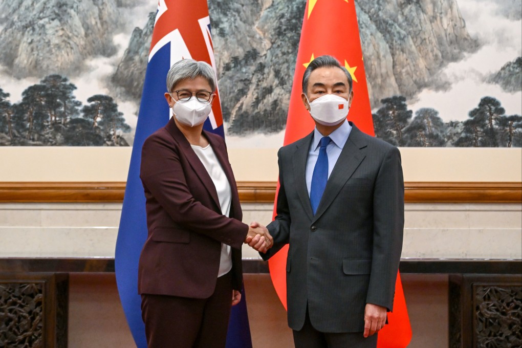 Penny Wong and Wang Yi met in Beijing on Wednesday. Photo: EPA-EFE