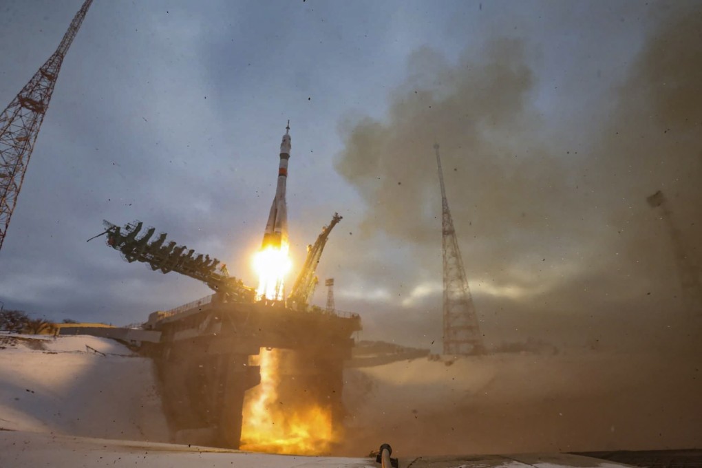 A handout photo by the Russian State Space Corporation Roscosmos showed the Soyuz MS-20 spacecraft blasting off to the International Space Station (ISS) from the Baikonur cosmodrome in Kazakhstan on 8 December 2021. Photo: EPA-EFE