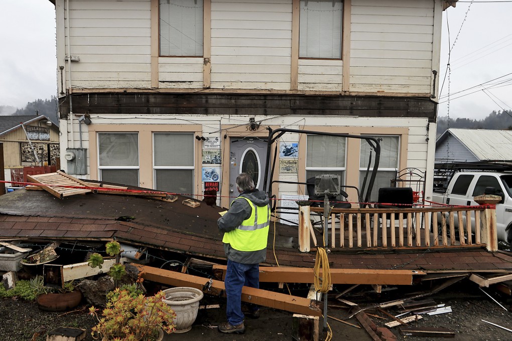 There was some damage to buildings and infrastructure in Humboldt County, California. Photo: AP