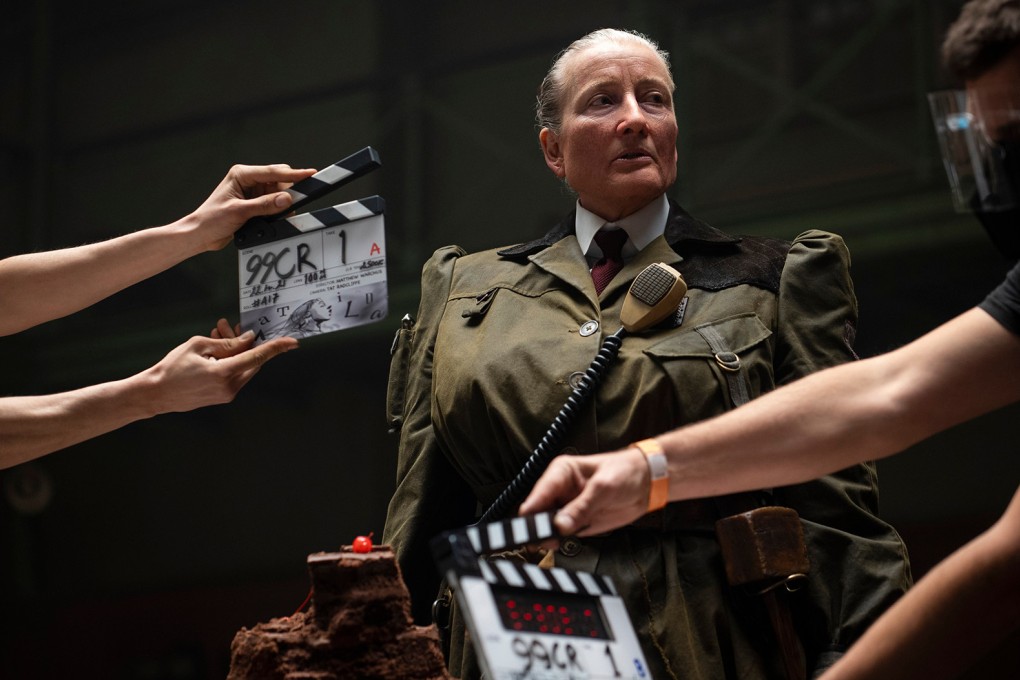 Emma Thompson as the villainous Agatha Trunchbull in “Roald Dahl’s Matilda the Musical” on Netflix. When the director first saw her in costume, he found her “genuinely scary”. Photo: Dan Smith/Netflix/TNS
