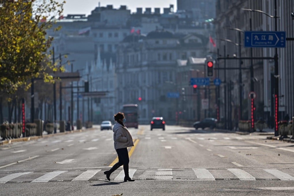 A street in Huangpu district, Shanghai, on Wednesday. China’s sudden reopening has caused widespread market disruptions. Photo: AFP