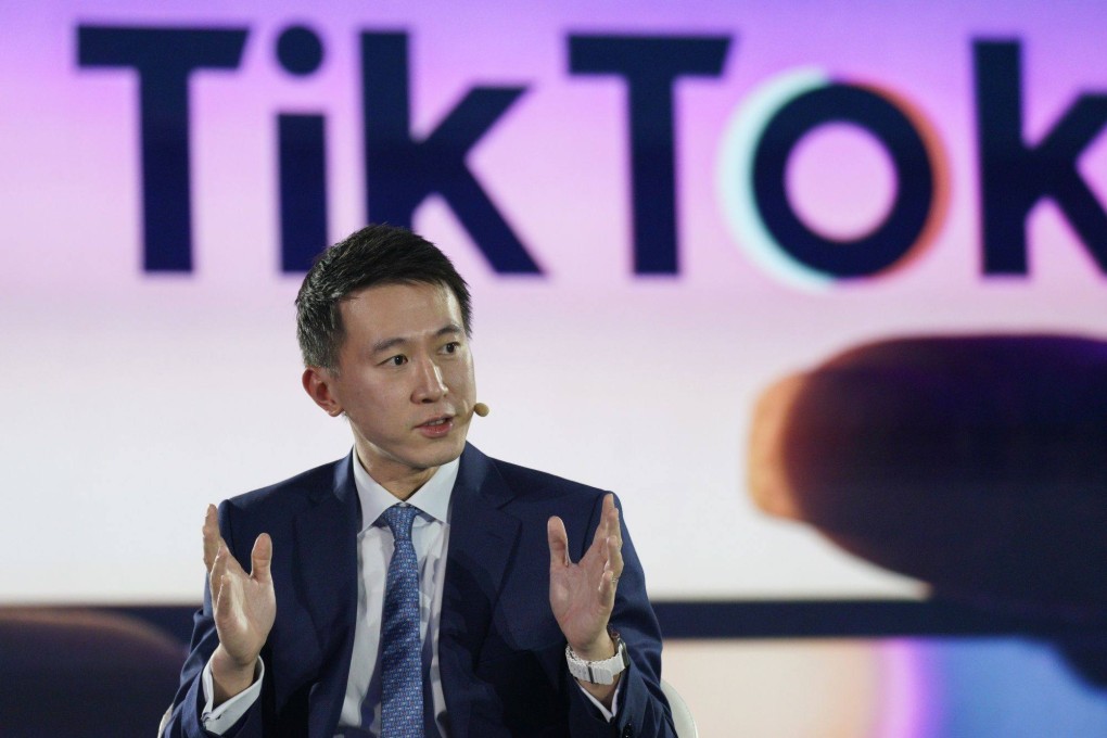 Chew Shou Zi, chief executive of TikTok, speaks during the Bloomberg New Economy Forum in Singapore in November. Photo: Bloomberg