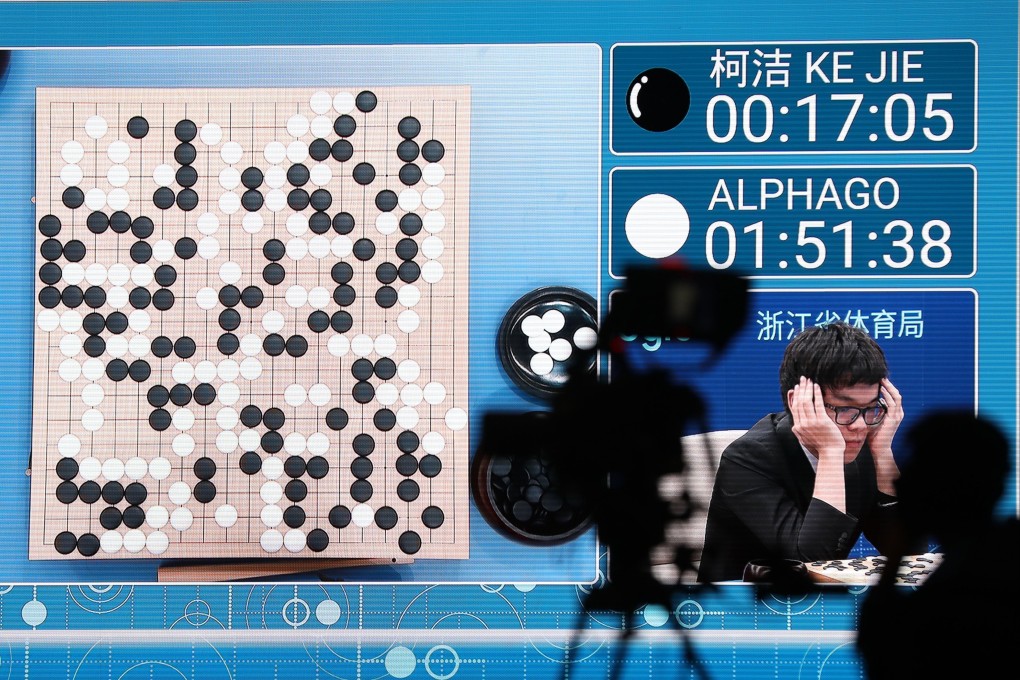 Chinese Go player Ke Jie goes head to head against Google’s artificial intelligence program AlphaGo at the Future of Go Summit in China in 2017. The champion player lost to the machine. Photo: EPA