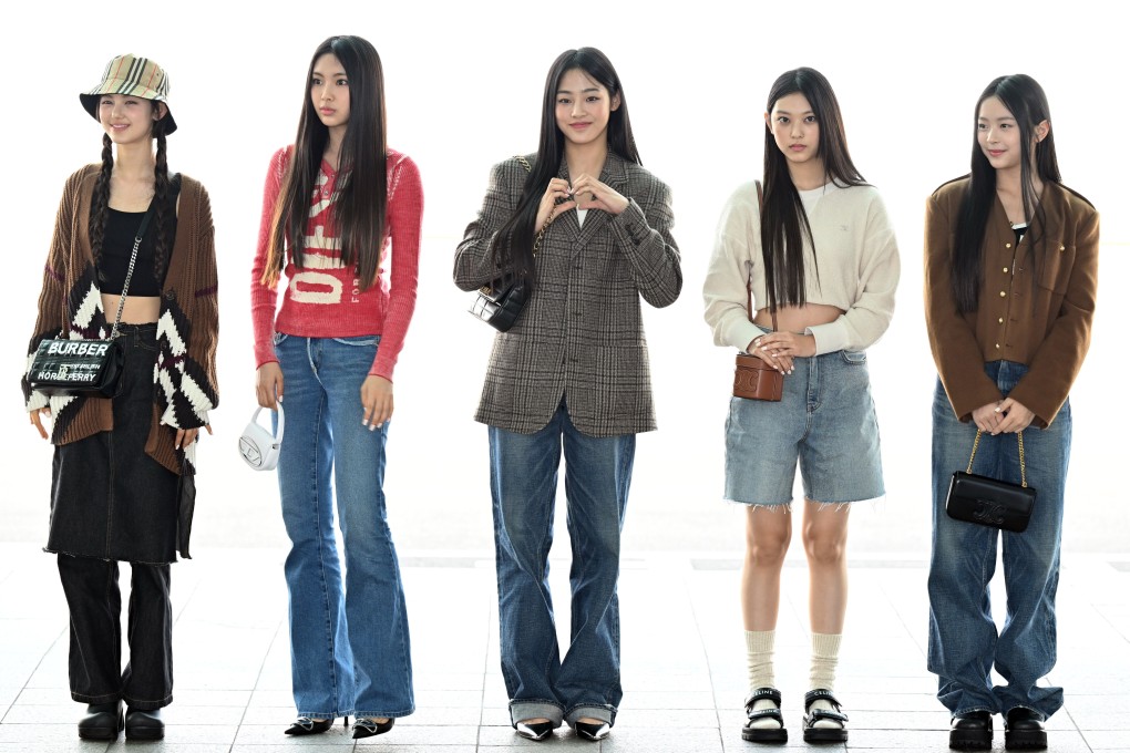 NewJeans leaving Incheon International Airport on September 30, 2022. The girl group are among many who are planning K-pop releases in January. Photo: ImaZins via Getty Images