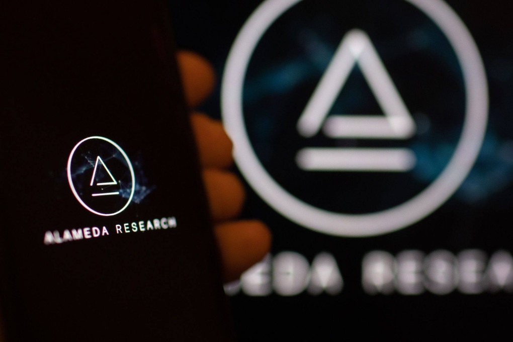 The logo of Alameda Research on digital devices in an arranged photo taken on November 22, 2022. Photo: Bloomberg