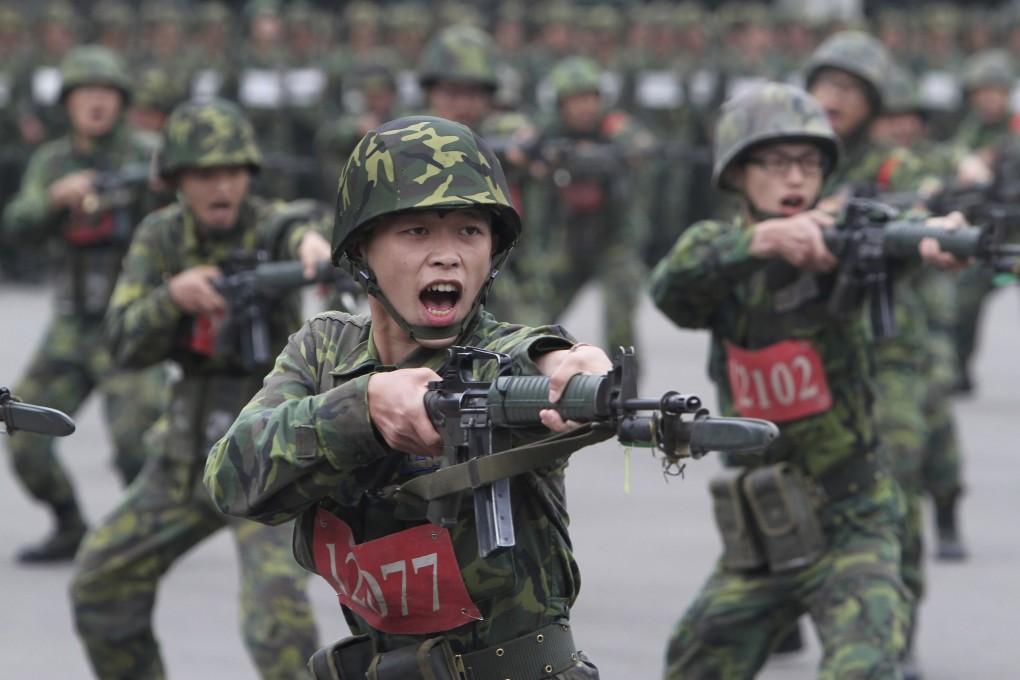 Traditional bayonet training will give way to more sophisticated weapons training when Taiwanese conscripts start compulsory one-year training in 2024. Photo: AP Photo