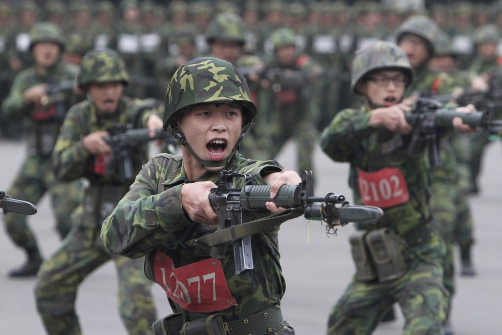 Traditional bayonet training will give way to more sophisticated weapons training when Taiwanese conscripts start compulsory one-year training in 2024. Photo: AP Photo