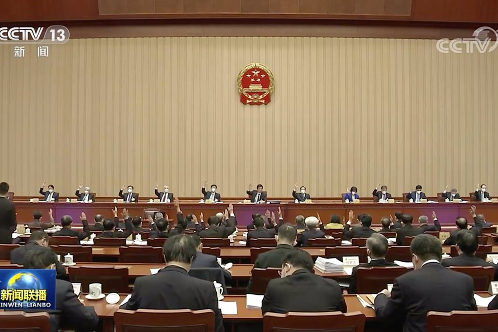 After a four-day meeting, the National People’s Congress (NPC) Standing Committee made the decision on Friday to give clear definitions on the scope of the legislation. Photo: CCTV