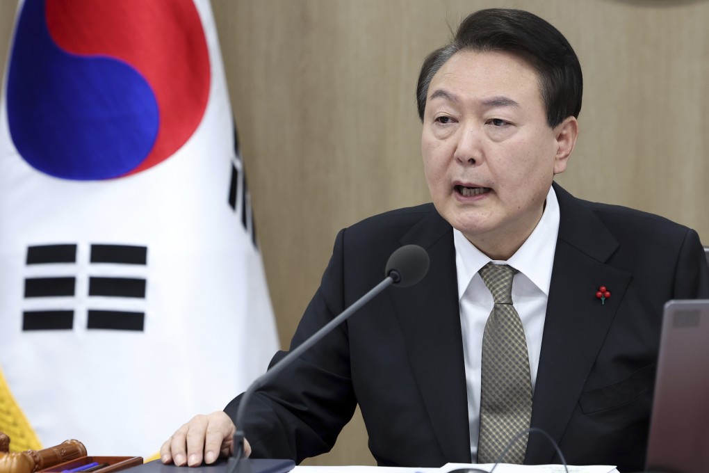 South Korean President Yoon Suk-yeol on Wednesday threatened to scrap a 2018 agreement that created maritime buffer zones with the North. Photo: Yonhap via AP