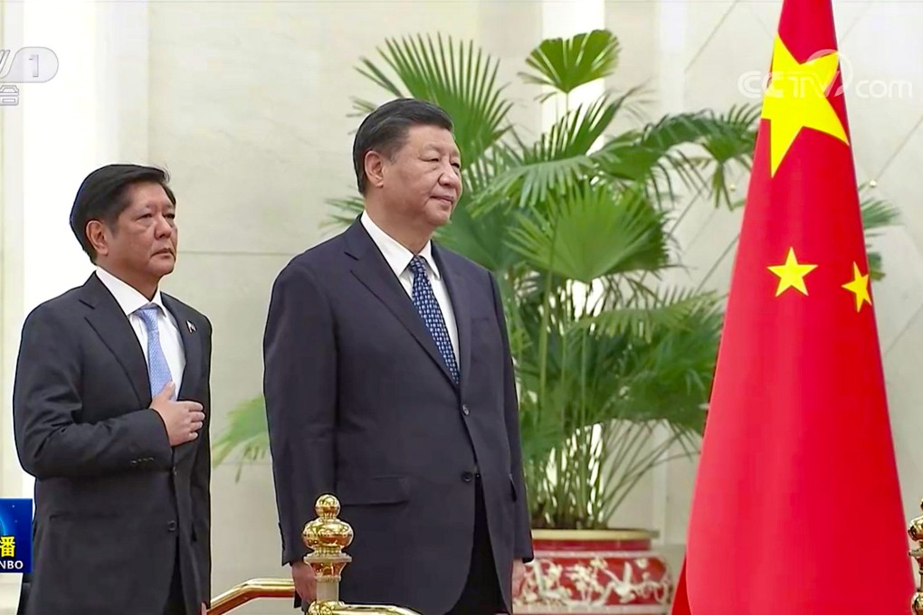 Chinese President Xi Jinping met Philippine President Ferdinand Marcos in Beijing on Wednesday. Photo: CCTV