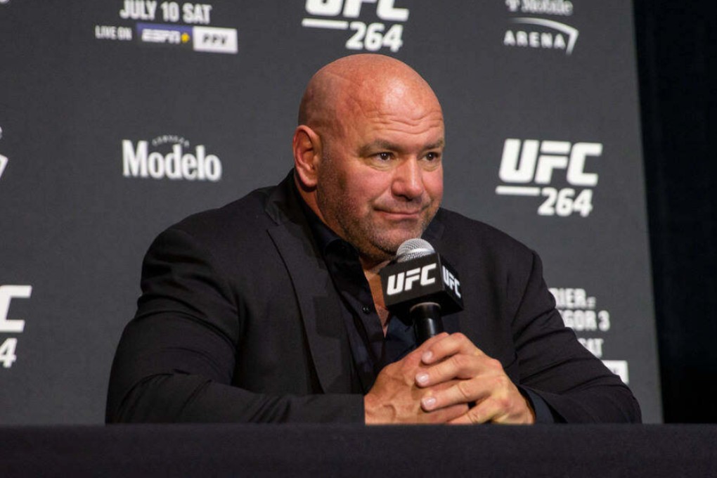 UFC president Dana White answers questions during a post-fight news conference at UFC 264 at the T-Mobile Arena in Las Vegas. Photo: TNS