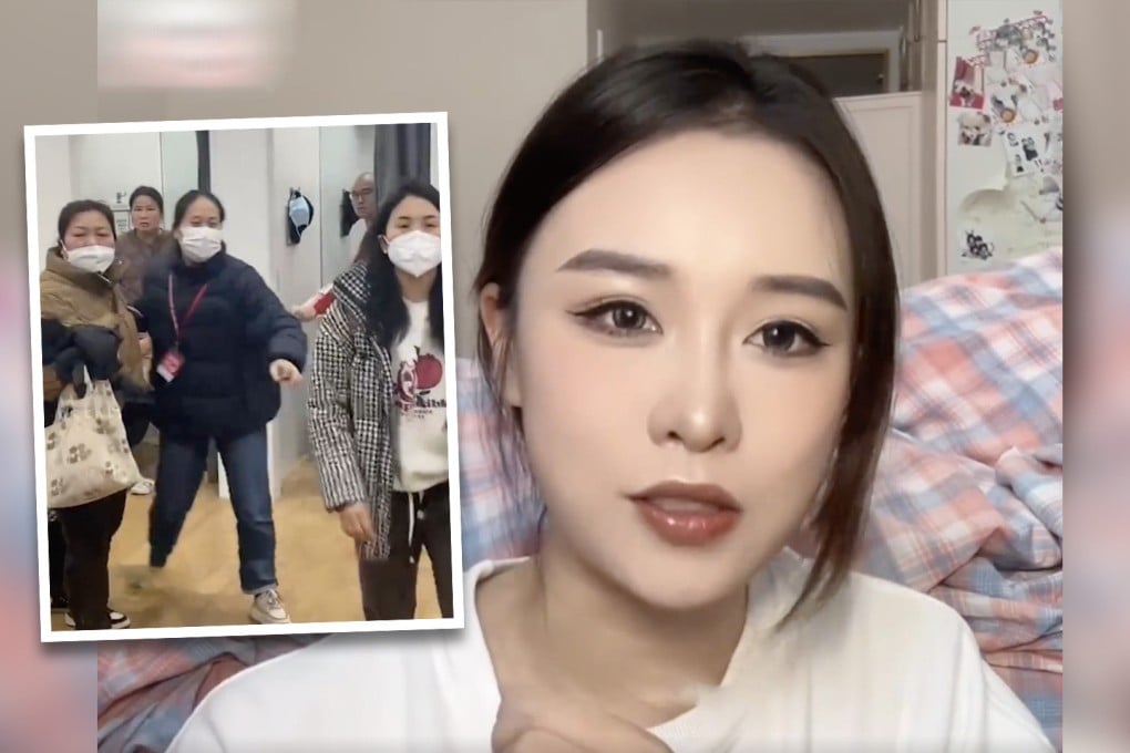 A woman trying on clothes at a Uniqlo store in China caught a young boy watching her and was then abused by his mother and had her phone taken when she started filming. Photo: SCMP composite/Handout