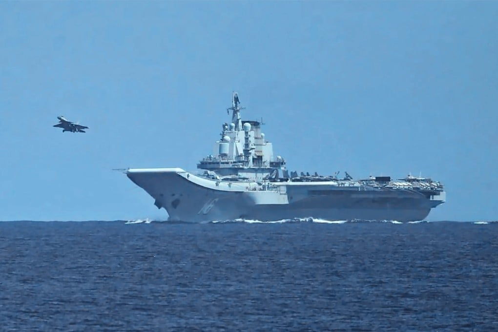 A fighter jet takes off from China’s Liaoning aircraft carrier. Photo: Japan Ministry of Defence