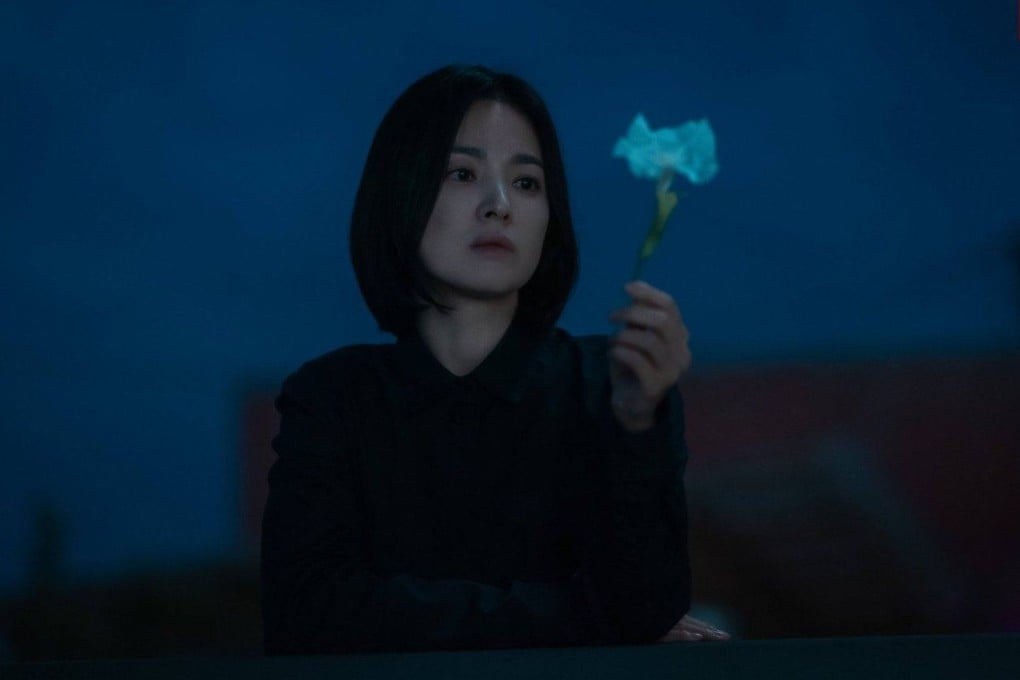 Song Hye-kyo as bullying victim Moon Dong-eun in a still from Netflix K-drama The Glory.