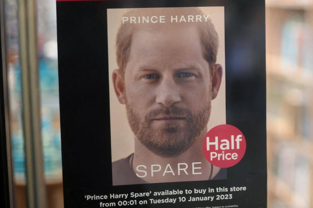 A poster advertising the forthcoming publication of the book ‘Spare’ by Britain’s Prince Harry, Duke of Sussex. Photo: AFP