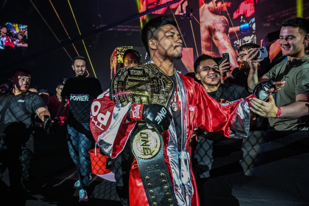 Rodtang Jitmuangnon walks to the Circle before a unanimous decision victory over Joseph Lasiri at ONE on Prime Video 4 in November. Photos: ONE Championship.