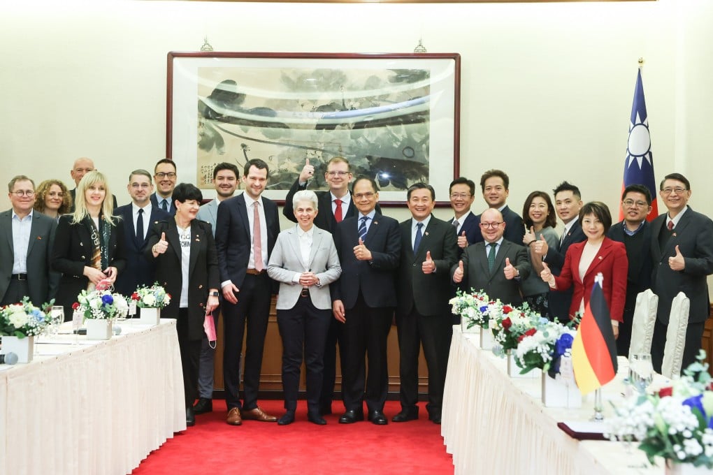 The German delegation from the Free Democratic Party met Taiwan’s legislature speaker Yu Shyi-kun. The group was headed by the chair of the Bundestag defence committee, Marie-Agnes Strack-Zimmermann, and the party’s deputy chair, Johannes Vogel. Photo: CNA