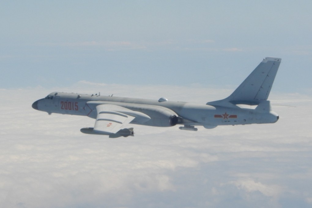 Two H-6 nuclear-capable bombers were among the PLA planes which flew close to Taiwan in the 24 hours to 6am on Monday, according to the island’s defence ministry. Photo: Taiwanese Air Force