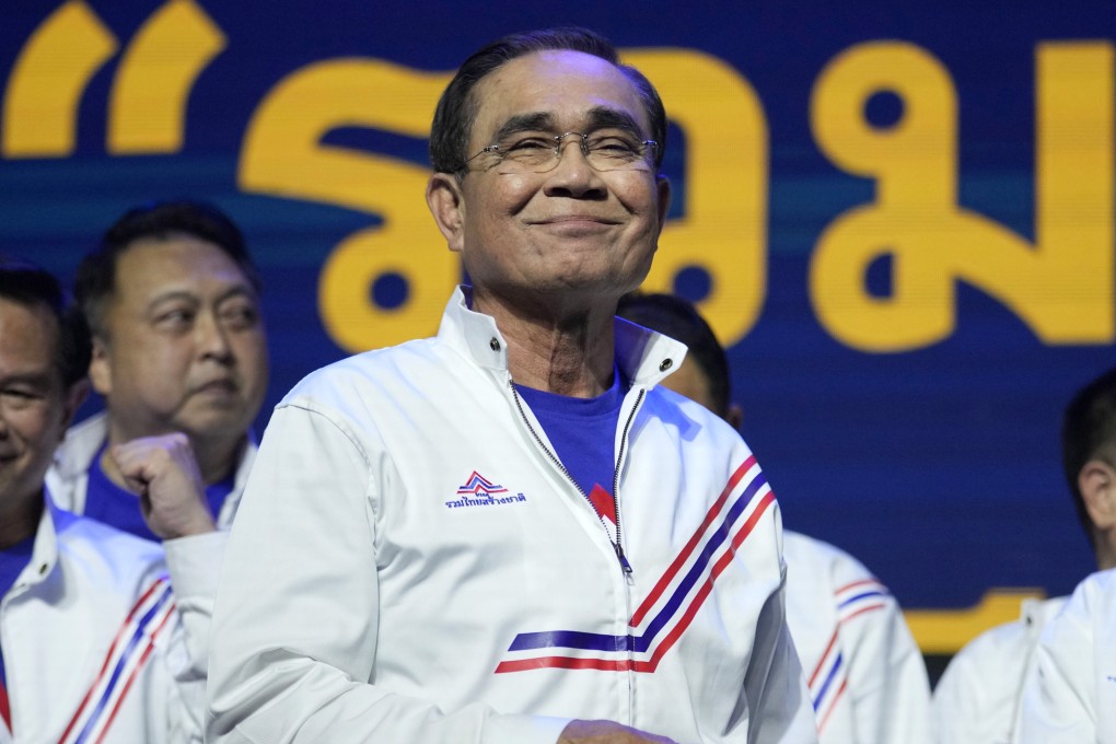 Thai Prime Minister Prayuth Chan-ocha at the official announcement that he is joining the newly established United Thai Nation Party, or Ruamthai Sarngchart, on Monday in Bangkok. Photo: AP