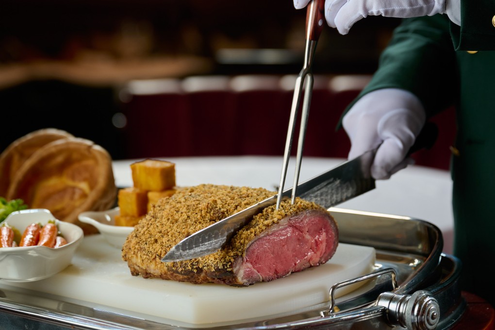 A decadent beef dish at Magistracy Dining Room in Hong Kong. Handout