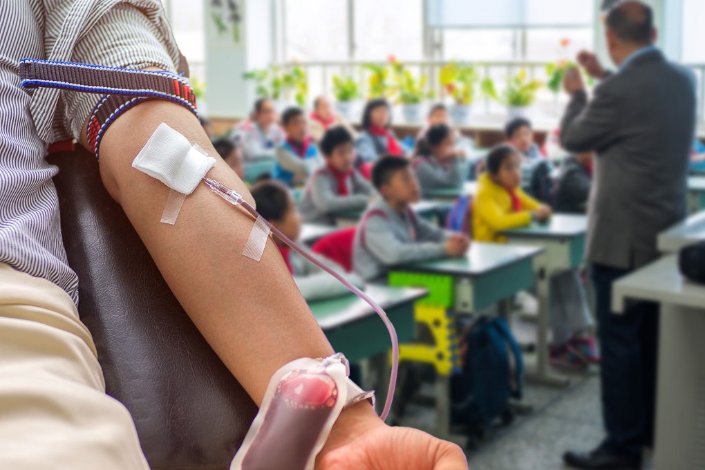 A school in China has cancelled its policy linking promotions to blood donations following accusations it blackmailed staff and punished those unable to give blood. Photo: SCMP Composite