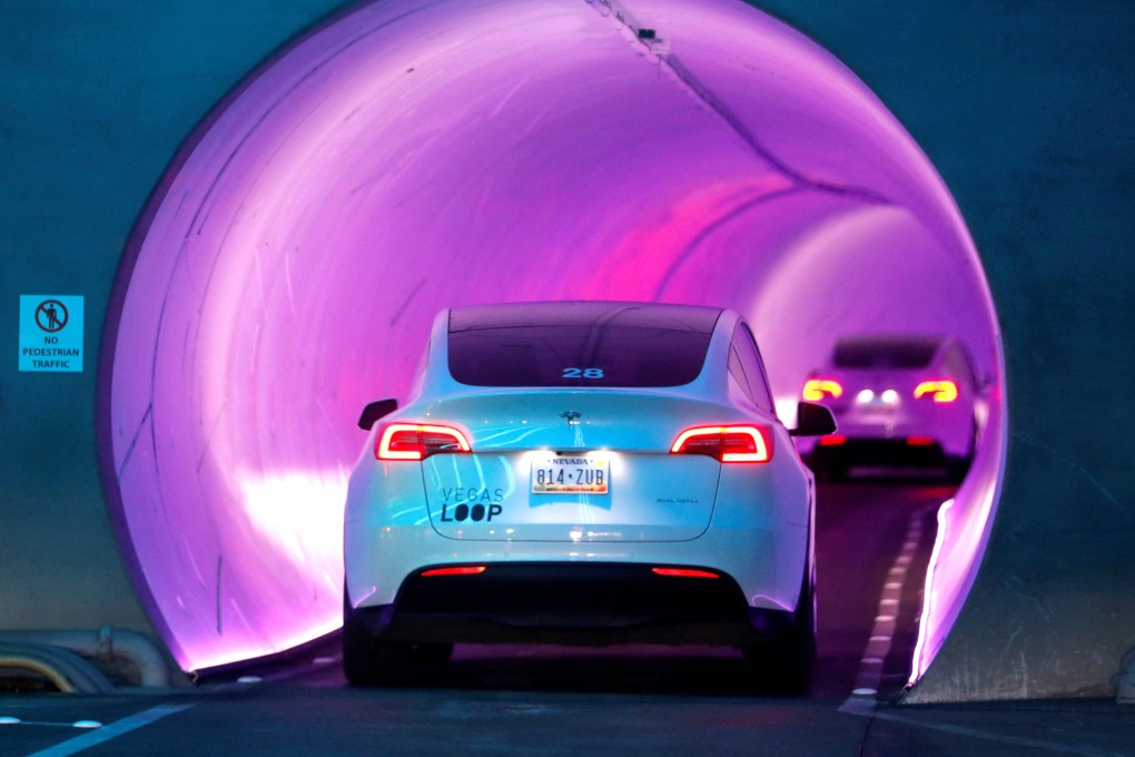 Tesla Model Y electric cars ferry  attendees to convention halls in underground tunnels called the Vegas Loop during CES 2023, an annual consumer electronics trade show in Las Vegas, Nevada, on January 6. Photo: Reuters