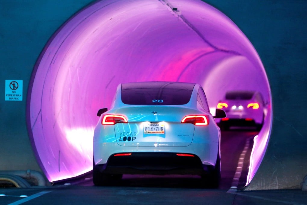 Tesla Model Y electric cars ferry attendees to convention halls in underground tunnels called the Vegas Loop during CES 2023, an annual consumer electronics trade show in Las Vegas, Nevada, on January 6. Photo: Reuters