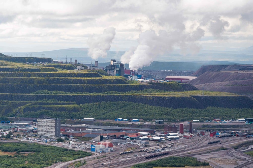 An iron mine belonging to Swedish state-owned mining company LKAB is seen in the far north town of Kiruna in August 2021. Photo: AFP