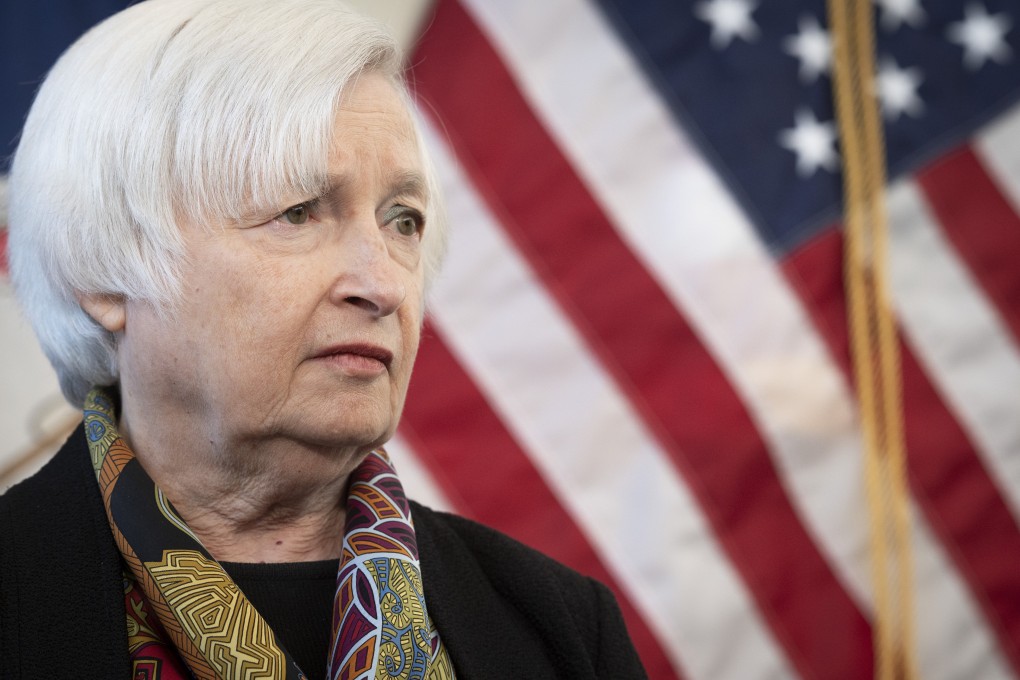 US Treasury Secretary Janet Yellen speaks with reporters in Herndon, Virginia, in October 2022. Photo: AP