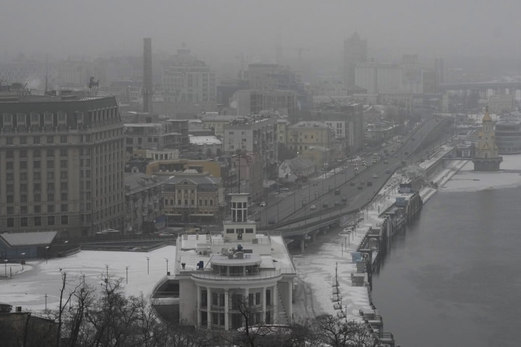 Fog covers Kyiv’s city centre, on January 14, 2023. A series of explosions rocked Kyiv on Saturday morning and minutes later air raid sirens started to wail as an apparent missile attack on the Ukrainian capital was underway. Photo: AP