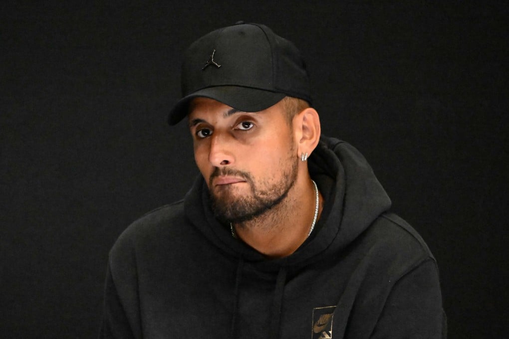 Australia’s Nick Kyrgios speaks during a press conference on day one of the Australian Open. Photo: AFP
