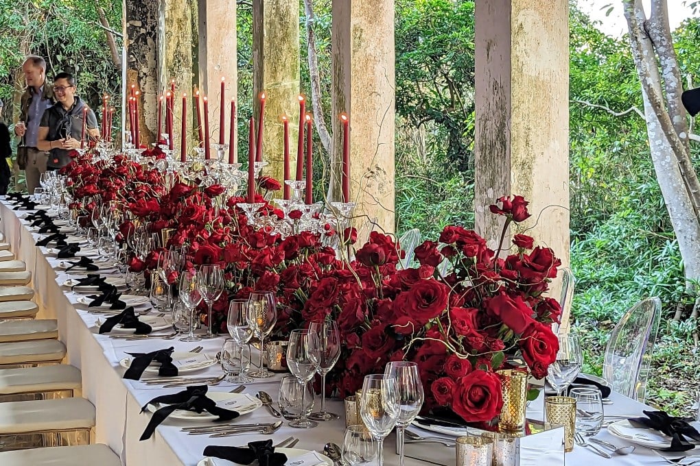 The table at an abandoned house in Hong Kong set up for Sacha Yasumoto’s “Dangerous Dinner” event by Heaven Scent Events. Photo: Lisa Cam