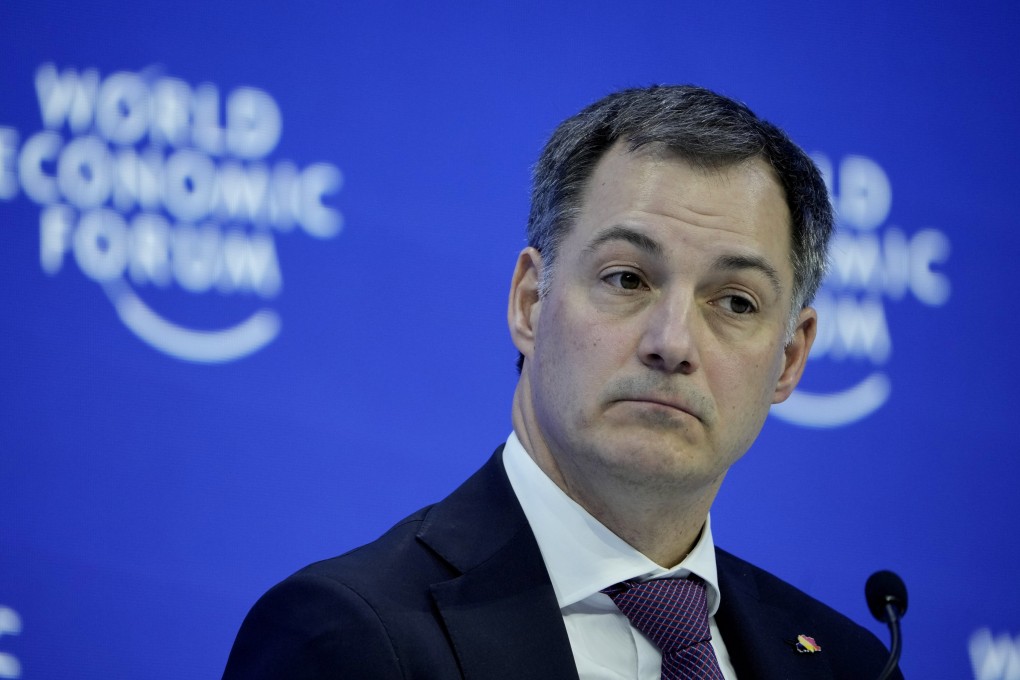 Belgian Prime Minister Alexander De Croo during a panel at the World Economic Forum in Davos, Switzerland, on Tuesday. Photo: AP