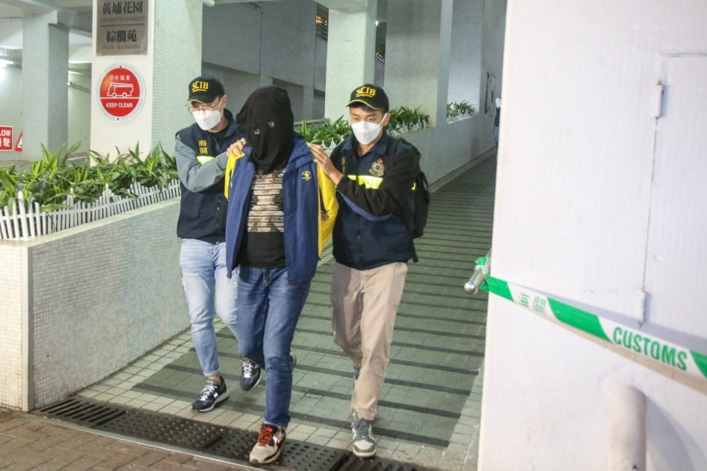 One of the suspects arrested in connection with a criminal syndicate that used dozens of bank accounts to process HK$6 billion in illegal funds. Photo: Handout