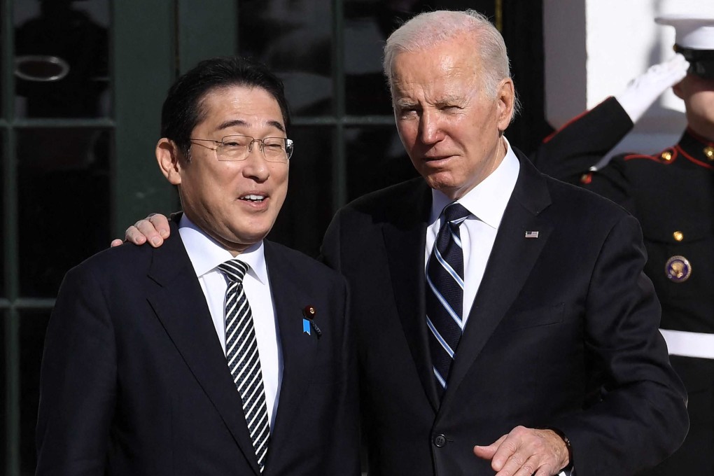 US President Joe Biden welcomes Japanese Prime Minister Fumio Kishida to the White House on Friday. Photo: AFP